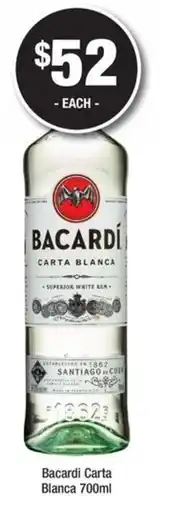 Bottler Bacardi Carta Blanca offer