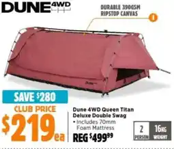 Anaconda Dune 4WD Queen Titan Deluxe Double Swag offer