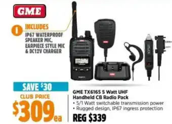 Anaconda GME TX6165 5 Watt UHF Handheld CB Radio Pack offer