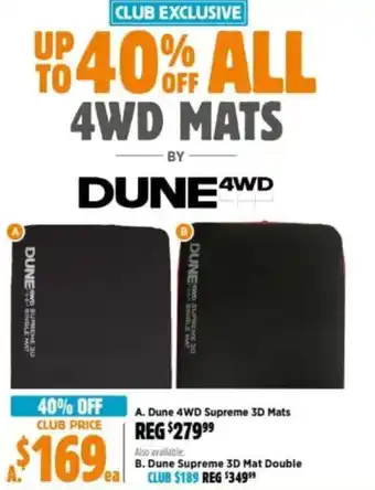 Anaconda Dune 4WD Supreme 3D Mats,  Dune Supreme 3D Mat Double offer