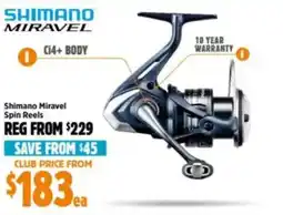 Anaconda Shimano Miravel Spin Reels offer