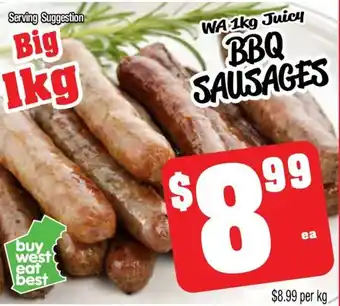 Farmer Jack's BBQ SAUSAGES offer