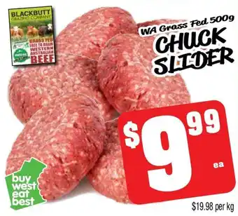 Farmer Jack's WA Grass Fed CHUCK SLIDER offer