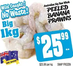 Farmer Jack's PEELED BANANA PRAWNS offer