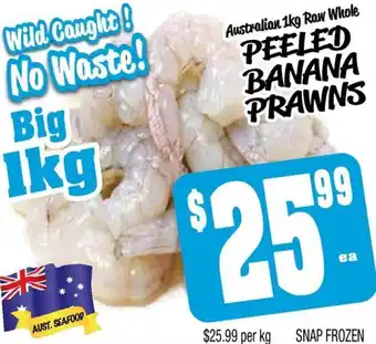 Farmer Jack's PEELED BANANA PRAWNS offer