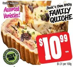 Farmer Jack's FAMILY QUICHE offer