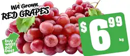 Farmer Jack's WA Grown RED GRAPES offer