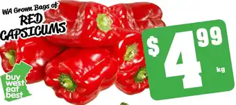 Farmer Jack's WA Grown Bags of RED CAPSICUMS offer