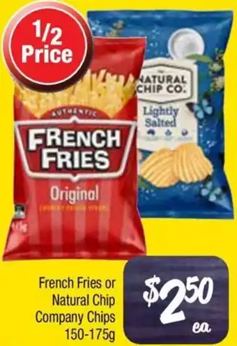 Farmer Jack's French Fries or Natural Chip Company Chips offer