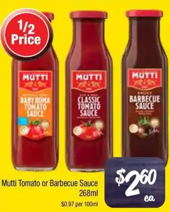 Farmer Jack's Mutti Tomato or Barbecue Sauce offer