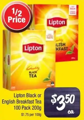 Farmer Jack's Lipton Black or English Breakfast Tea offer