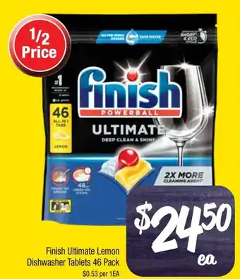 Farmer Jack's Finish Ultimate Lemon Dishwasher Tablets offer