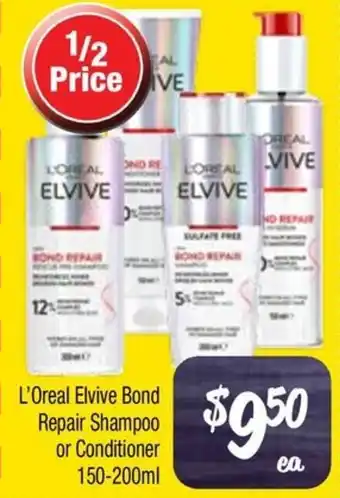 Farmer Jack's L'Oreal Elvive Bond Repair Shampoo or Conditioner offer