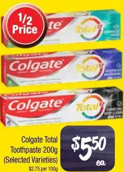 Farmer Jack's Colgate Total Toothpaste offer