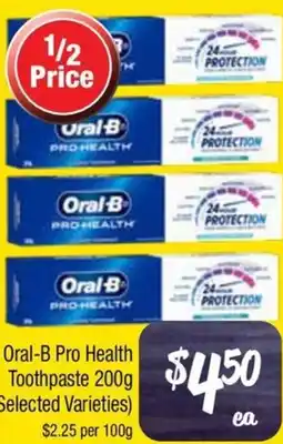 Farmer Jack's Oral-B Pro Health Toothpaste offer