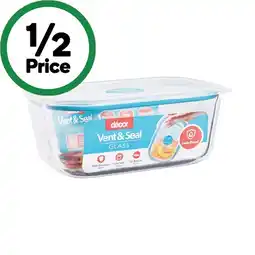 Woolworths Decor Vent & Seal Glass Container Oblong 1 Litre offer