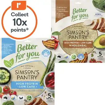 Woolworths Simson’s Pantry Wraps Varieties 210-225g Pk 5 offer