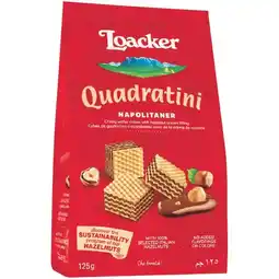 Woolworths Loacker the Original Quadratini Wafers Napolitaner 125g offer