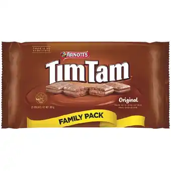 Woolworths Arnott’s Tim Tam Original Family Pack Chocolate Biscuits 365g offer