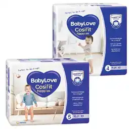 Woolworths BabyLove Cosifit Nappies Pk 54-76 offer