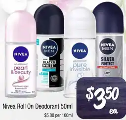 Farmer Jack's Nivea Roll On Deodorant offer