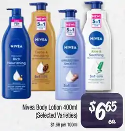 Farmer Jack's Nivea Body Lotion offer