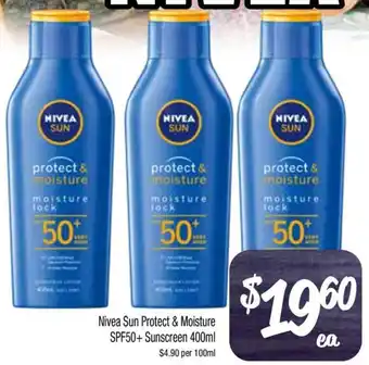 Farmer Jack's Nivea Sun Protect & Moisture SPF50+ Sunscreen offer