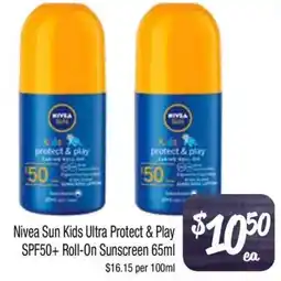 Farmer Jack's Nivea Sun Kids Ultra Protect & Play SPF50+ Roll-On Sunscreen offer