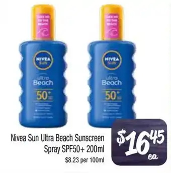 Farmer Jack's Nivea Sun Ultra Beach Sunscreen Spray SPF50+ offer