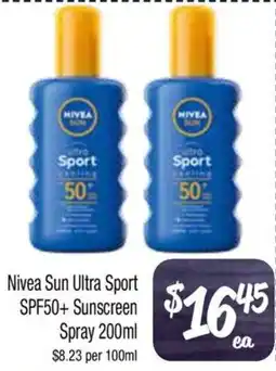 Farmer Jack's Nivea Sun Ultra Sport SPF50+ Sunscreen Spray offer