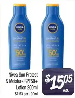 Farmer Jack's Nivea Sun Protect & Moisture SPF50+ Lotion offer