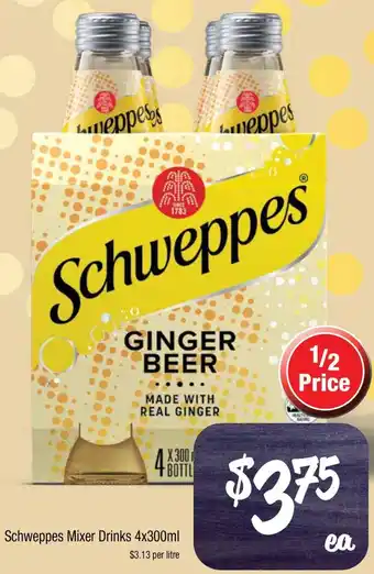 Farmer Jack's Schweppes Mixer Drinks offer