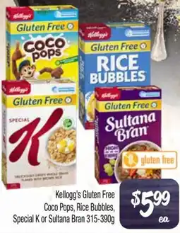 Farmer Jack's Kellogg's Gluten Free Coco Pops, Rice Bubbles, Special K or Sultana Bran offer