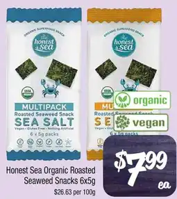 Farmer Jack's Honest Sea Organic Roasted Seaweed Snacks offer