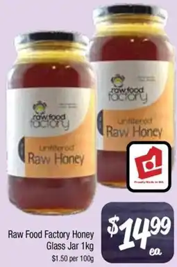 Farmer Jack's Raw Food Factory Honey Glass Jar offer