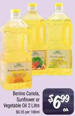 Farmer Jack's Benino Canola, Sunflower or Vegetable Oil offer