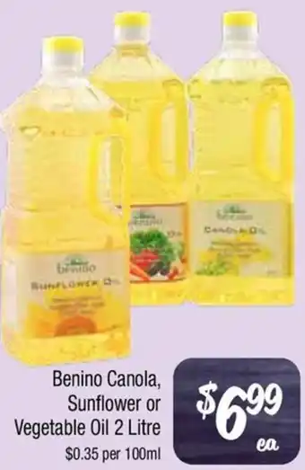 Farmer Jack's Benino Canola, Sunflower or Vegetable Oil offer