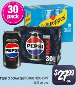 Farmer Jack's Pepsi or Schweppes Drinks offer