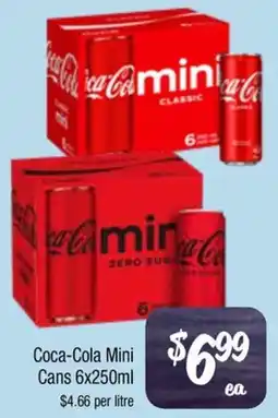 Farmer Jack's Coca-Cola Mini Cans 6x250ml offer