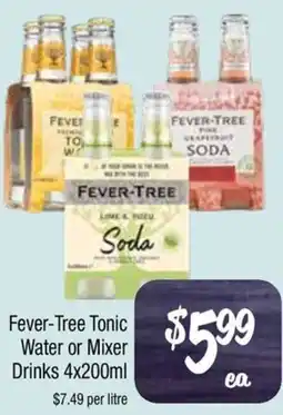 Farmer Jack's Fever-Tree Tonic Water or Mixer Drinks offer