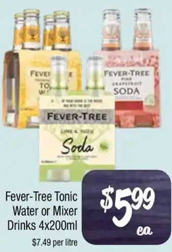 Farmer Jack's Fever-Tree Tonic Water or Mixer Drinks offer