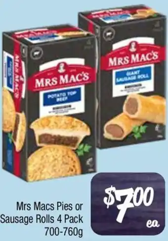 Farmer Jack's Mrs Macs Pies or Sausage Rolls offer