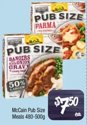 Farmer Jack's McCain Pub Size Meals offer