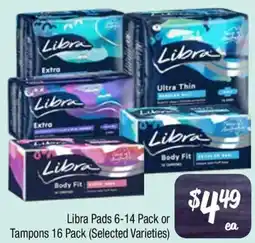 Farmer Jack's Libra Pads or Tampons offer