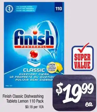 Farmer Jack's Finish Classic Dishwashing Tablets Lemon offer