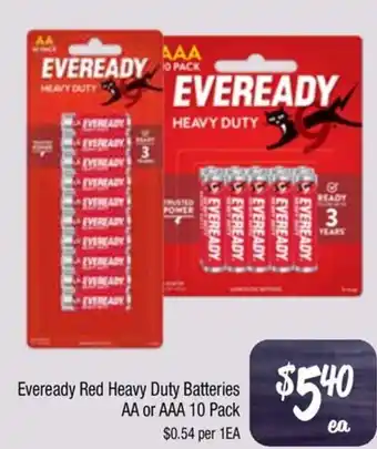 Farmer Jack's Eveready Red Heavy Duty Batteries AA or AAA offer