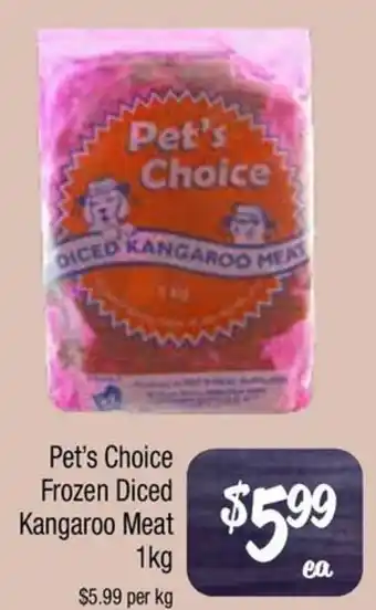 Farmer Jack's Pet's Choice Frozen Diced Kangaroo Meat offer