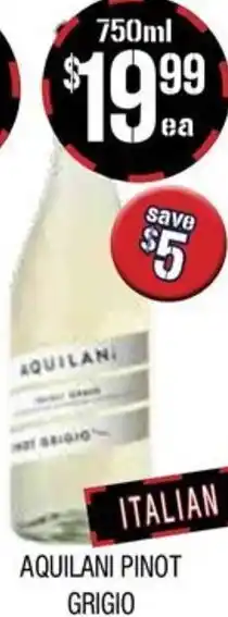 Farmer Jack's Aquilani pinot grigio offer