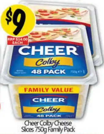 Not Quite Right Cheer Colby Cheese Slices Family Pack offer