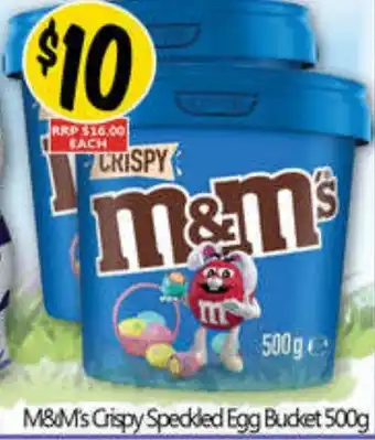 Not Quite Right M&M's Crispy Speckled Egg Bucket offer